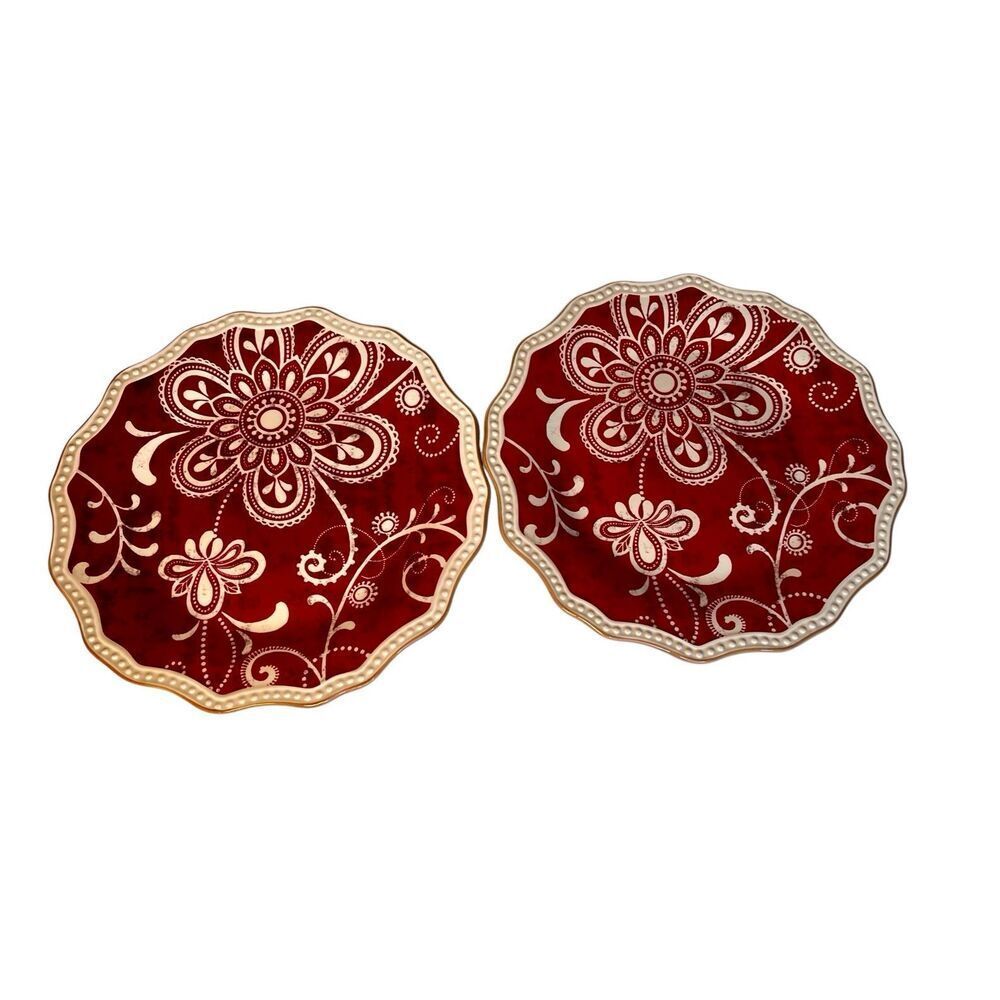 SET OF 2 PIER 1 IMPORTS MARIBETH SALAD PLATE FLORAL Retired
